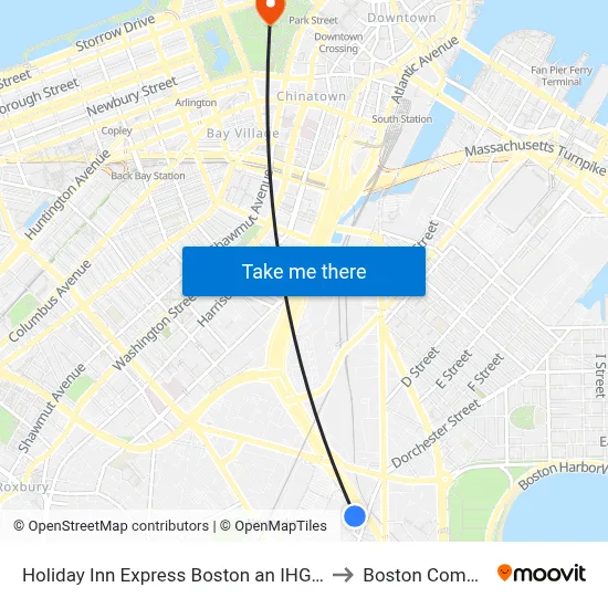 Holiday Inn Express Boston an IHG Hotel to Boston Common map