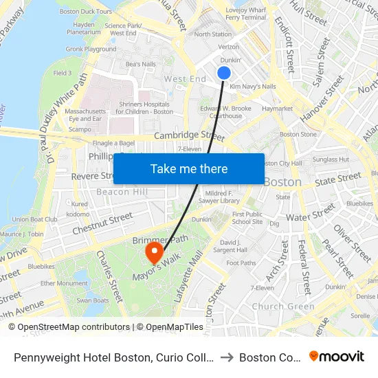 Pennyweight Hotel Boston, Curio Collection by Hilton to Boston Common map