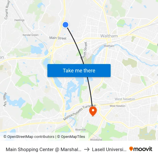 Main Shopping Center @ Marshall's to Lasell University map
