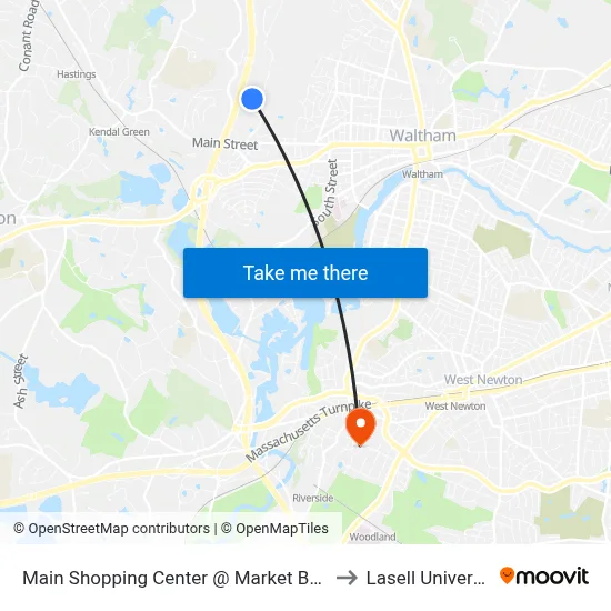Main Shopping Center @ Market Basket to Lasell University map