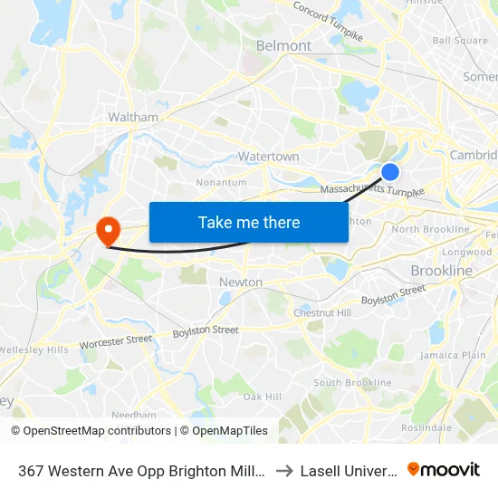 367 Western Ave Opp Brighton Mills Mall to Lasell University map