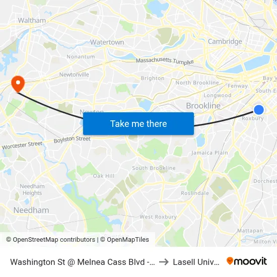 Washington St @ Melnea Cass Blvd - Silver Line to Lasell University map