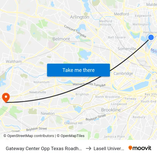 Gateway Center Opp Texas Roadhouse to Lasell University map