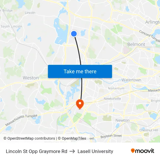 Lincoln St Opp Graymore Rd to Lasell University map