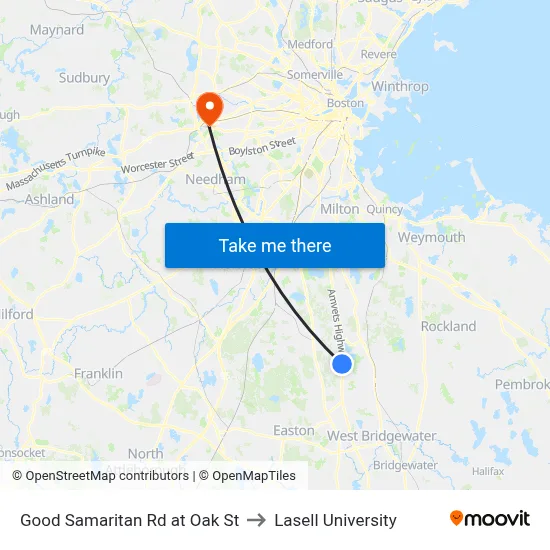 Good Samaritan Rd at Oak St to Lasell University map