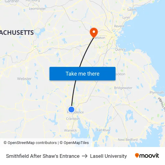 Smithfield After Shaw's Entrance to Lasell University map