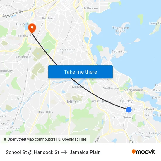 School St @ Hancock St to Jamaica Plain map