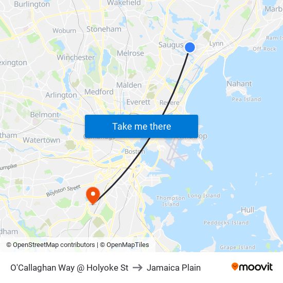 O'Callaghan Way @ Holyoke St to Jamaica Plain map