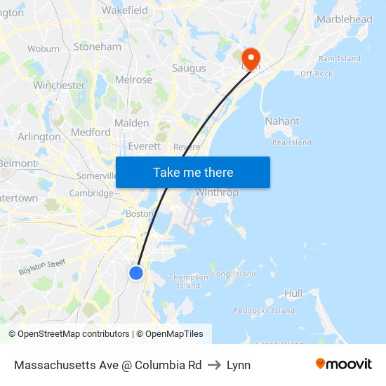 Massachusetts Ave @ Columbia Rd to Lynn map