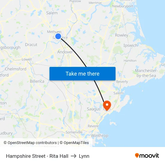 Hampshire Street - Rita Hall to Lynn map