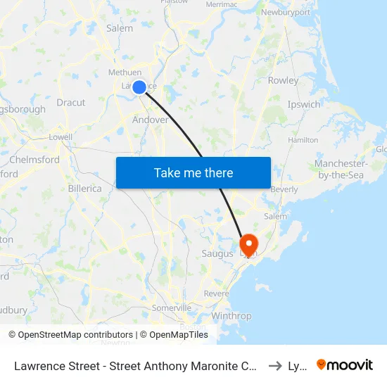 Lawrence Street - Street Anthony Maronite Church to Lynn map