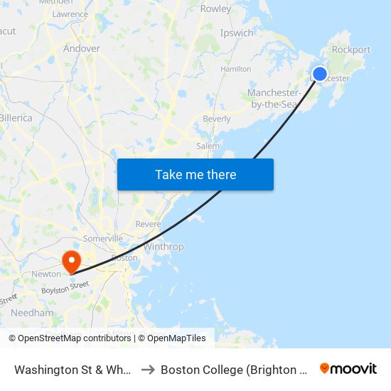 Washington St & Wheeler St to Boston College (Brighton Campus) map