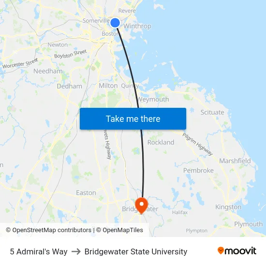 5 Admiral's Way to Bridgewater State University map