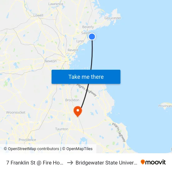 7 Franklin St @ Fire House to Bridgewater State University map