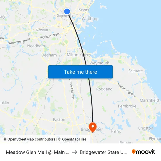 Meadow Glen Mall @ Main Entrance to Bridgewater State University map