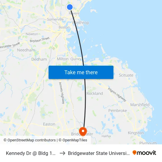 Kennedy Dr @ Bldg 184 to Bridgewater State University map