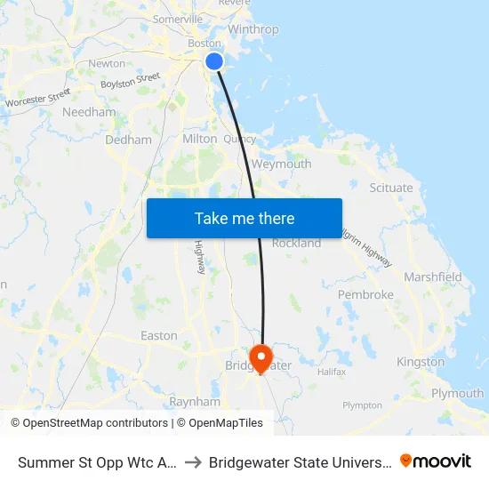 Summer St Opp Wtc Ave to Bridgewater State University map