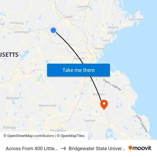 Across From 400 Littleton to Bridgewater State University map