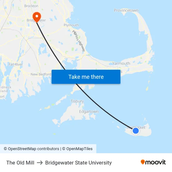 The Old Mill to Bridgewater State University map
