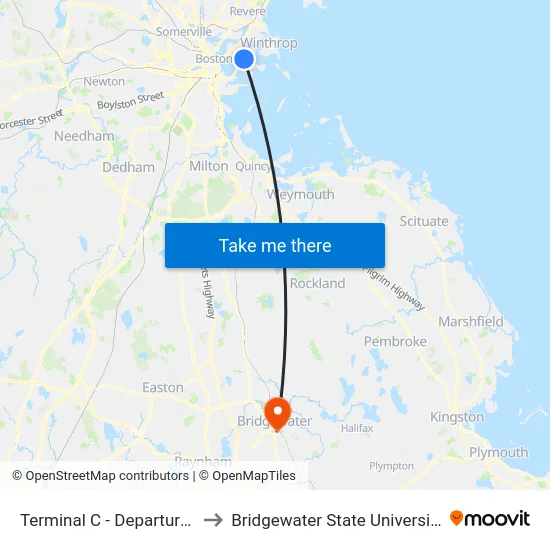 Terminal C - Departures to Bridgewater State University map