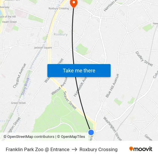 Franklin Park Zoo @ Entrance to Roxbury Crossing map