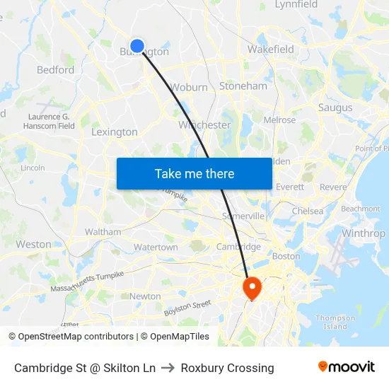 Cambridge St @ Skilton Ln to Roxbury Crossing map