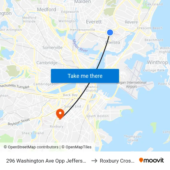 296 Washington Ave Opp Jefferson Ave to Roxbury Crossing map