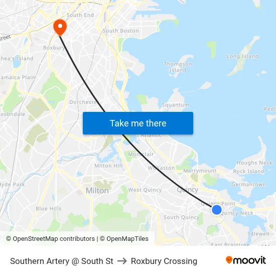 Southern Artery @ South St to Roxbury Crossing map