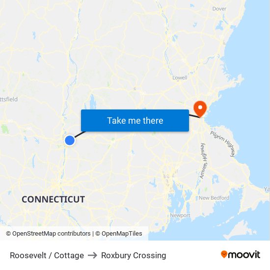 Roosevelt / Cottage to Roxbury Crossing map