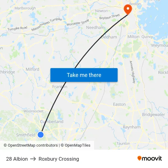 28 Albion to Roxbury Crossing map