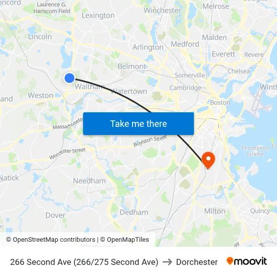 266 Second Ave (266/275 Second Ave) to Dorchester map