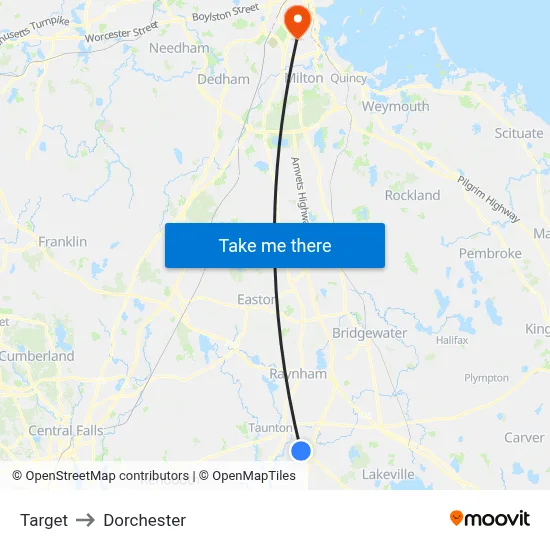 Target to Dorchester map
