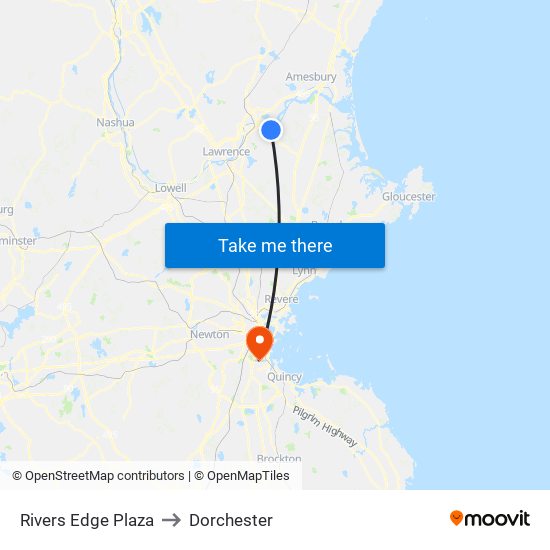 Rivers Edge Plaza to Dorchester map