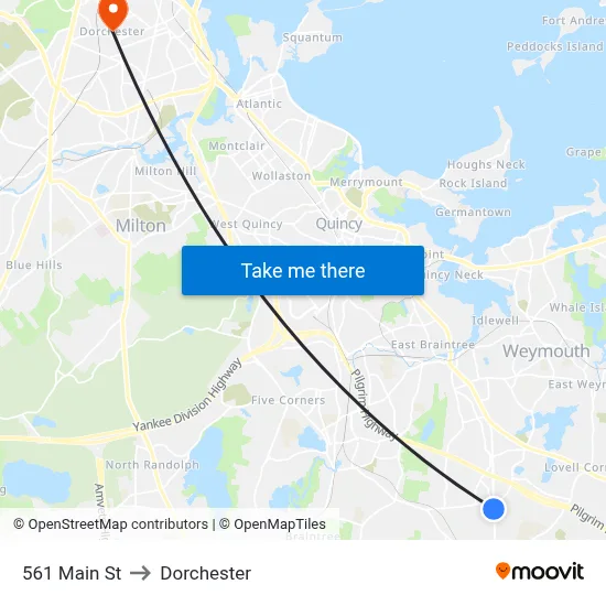 561 Main St to Dorchester map
