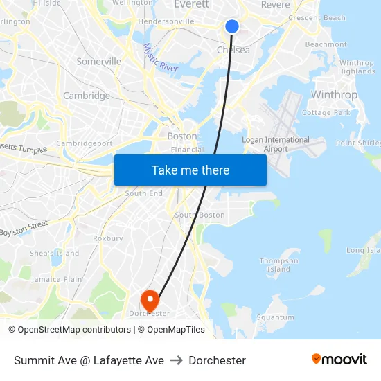 Summit Ave @ Lafayette Ave to Dorchester map