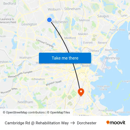 Cambridge Rd @ Rehabilitation Way to Dorchester map