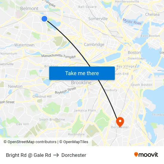 Bright Rd @ Gale Rd to Dorchester map