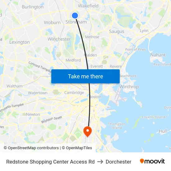 Redstone Shopping Center Access Rd to Dorchester map