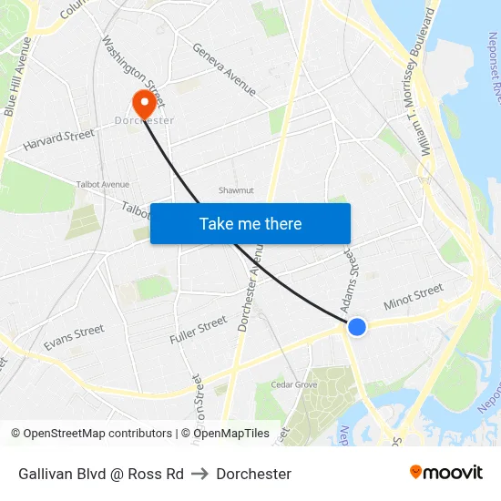 Gallivan Blvd @ Ross Rd to Dorchester map