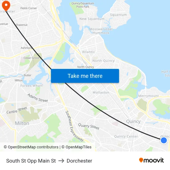South St Opp Main St to Dorchester map