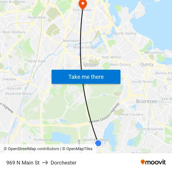 969 N Main St to Dorchester map