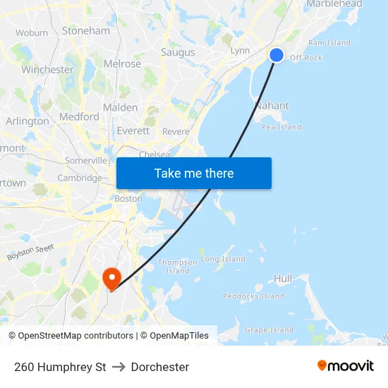 260 Humphrey St to Dorchester map