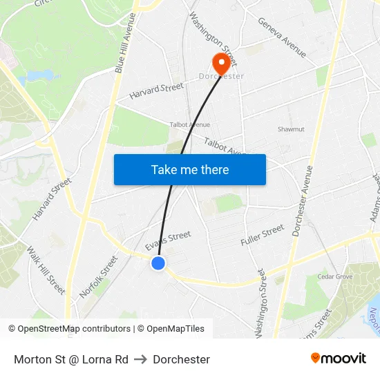 Morton St @ Lorna Rd to Dorchester map