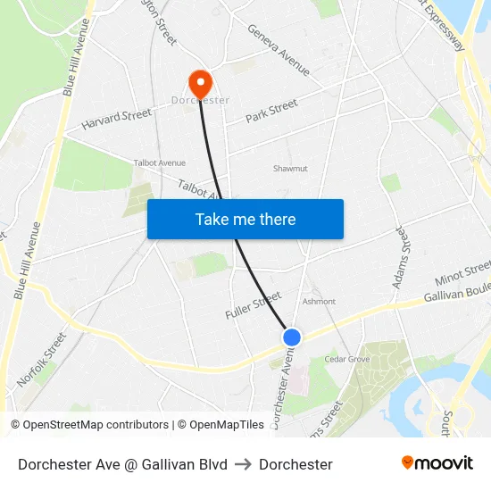 Dorchester Ave @ Gallivan Blvd to Dorchester map