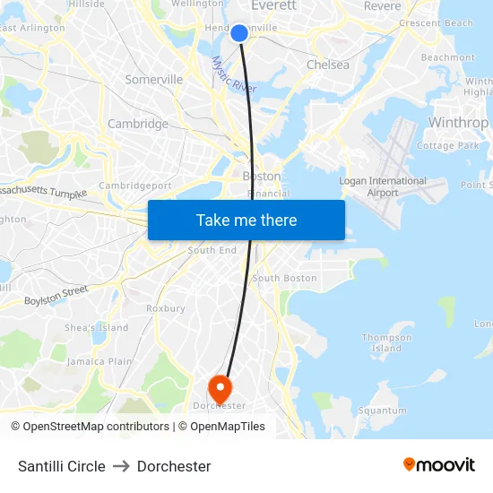 Santilli Circle to Dorchester map