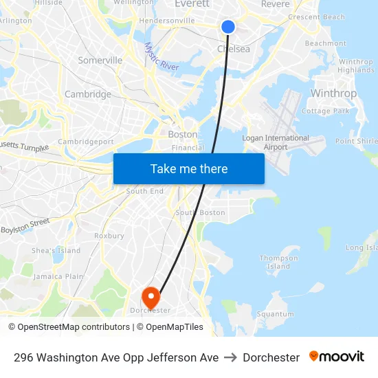 296 Washington Ave Opp Jefferson Ave to Dorchester map