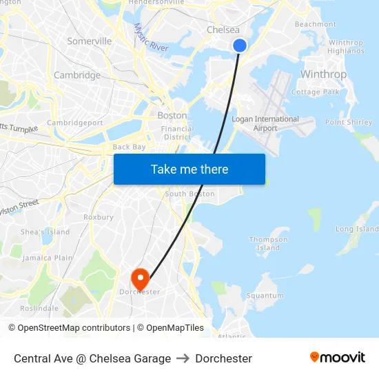 Central Ave @ Chelsea Garage to Dorchester map