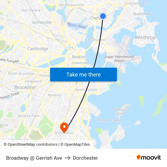 Broadway @ Gerrish Ave to Dorchester map