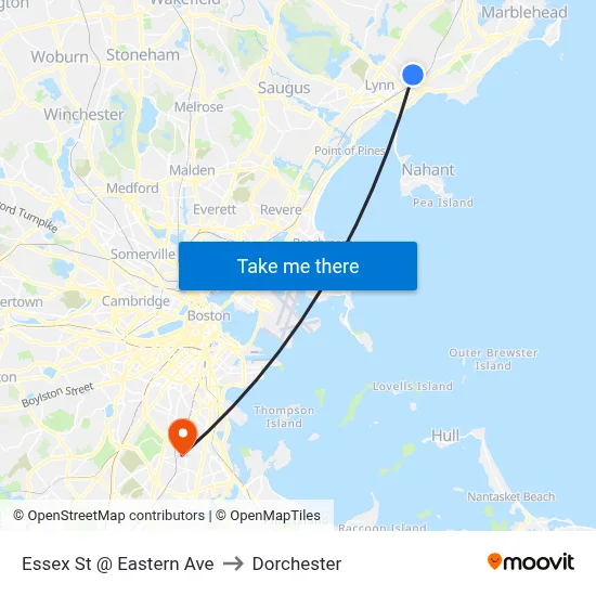Essex St @ Eastern Ave to Dorchester map