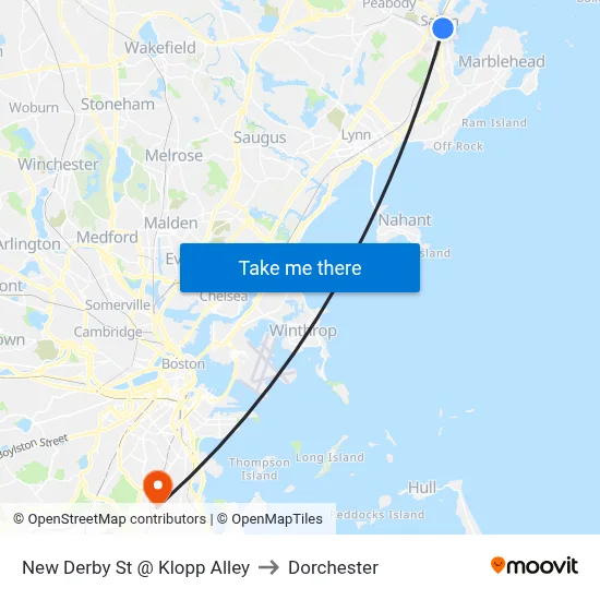 New Derby St @ Klopp Alley to Dorchester map